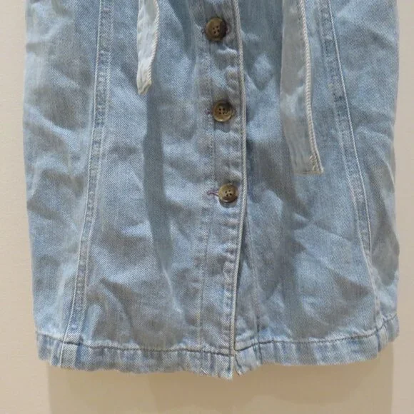 REFORMATION Farrah Chambray Denim Midi Dress Size 4 Palawan Blue Preppy Summer - Picture 10 of 16